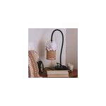 Lampe de table kikyo flexible et petit abat - jour ori en papier et cannage