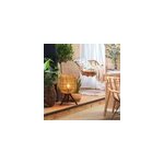 Lanterne ovale en rotin avec corde