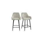 Lea - fauteuil de bar en tissu ikon coloris lin (x2)