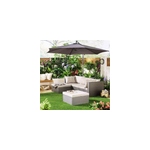 Lecci salon de jardin en rsine tresse 4 places gris - beige