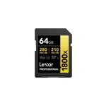 Lexar carte sdxc 64 go 1800x pro 270 mos classe 10 uhs - ii u3