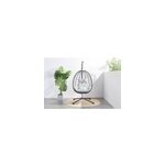 Lima fauteuil suspendu en r�sine effet rotin gris