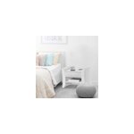 Linden table de chevet en simili blanc avec 1 tiroir et 1 �tag�re