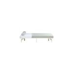 Lit double 140x200 matelas bois blanc