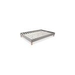 Lit double rembourre 140 x 200 cm gris