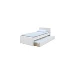 Lit gigogne blanc mat 90x190 cm macco