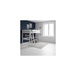 Lit mezzanine bois massif avec bureau en option timon