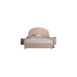 Lit moon rose 140x200 - coffre + 2 poufs