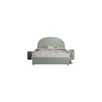 Lit moon vert 140x200 - coffre + 2 poufs