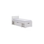 Lit rangement enfant bois massif tara blanc