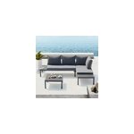 Lolea - salon de jardin aluminium et acier gris foncé Lolea - salon de jardin aluminium et acier gris foncé