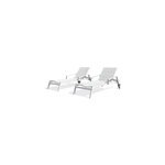 Lot de 2 bains de soleil en aluminium et toile plastifi�e