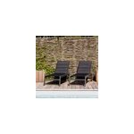 Lot de 2 bains de soleil barbados en textil�ne noir - alu anthracite