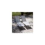 Lot de 2 bains de soleil pliants sicilia textil�ne gris - structure anthracite