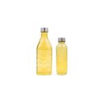 Lot de 2 bouteilles jaunes en verre color�, gloupop