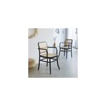 Lot 2 chaises accoudoirs acajou cannage