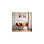Lot de 2 chaises andr� en simili cognac
