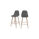 Lot de 2 chaises de bar 72. 5 cm en tissu gris - fredrik