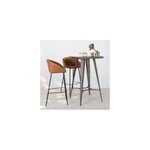 Lot de 2 chaises de bar 75 cm en cuir synthtique marron - kalba