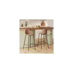 Lot de 2 chaises de bar 75 cm en cuir synth�tique taupe - henrik