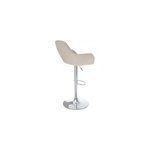 Lot de 2 chaises de bar effet laine bouclette blanc cass� 63 - 83 cm - adam