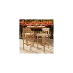 Lot de 2 chaises de bar ext�rieur 74 cm en bois de teck massif - tunga