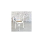 Lot 2 chaises bistrot acajou et rotin