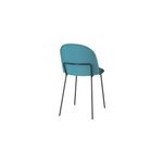 Lot de 2 chaises bleues en plastique, tissu gris et pieds en mtal - lulu