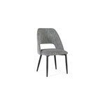 Lot de 2 chaises bois fer tissu gris Lot de 2 chaises bois fer tissu gris