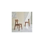 Lot de 2 chaises en bois finition noyer