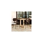 Lot de 2 chaises en cuir marron et pieds en mtal noir - clovis