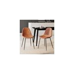 Lot de 2 chaises en cuir synth�tique camel - henrik