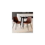 Lot de 2 chaises en cuir synthtique marron - austin
