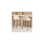 Lot de 2 chaises pour lot central 65 cm en tissu bouclette blanc - misty