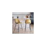 Lot de 2 chaises pour lot central 65 cm en velours jaune - pnlope