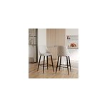 Lot de 2 chaises pour �lot central 66, 5 cm en tissu beige - pipo