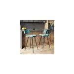 Lot de 2 chaises pour lot central 66 cm en cuir synthtique bleu - texas