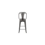 Lot de 2 chaises pour �lot central 67 cm en m�tal gris acier - indus