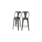 Lot de 2 chaises pour lot central 67 cm en mtal gris anthracite - indus