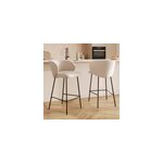 Lot de 2 chaises pour lot central en tissu beige 68 cm - victoria