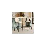 Lot de 2 chaises pour lot central en tissu boucl beige 63, 5 cm - iris