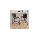 Lot de 2 chaises pour �lot central en tissu boucl� vert 63, 5 cm - iris