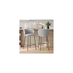 Lot de 2 chaises pour lot central en tissu gris clair 68 cm - victoria