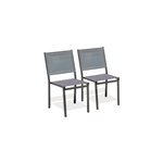 Lot de 2 chaises de jardin en alu et toile plastifi�ee