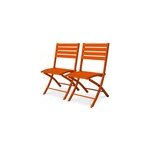 Lot de 2 chaises de jardin en aluminium orange