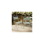Lot de 2 chaises de jardin en m�tal vert clair, pliantes - yumi