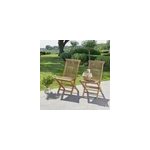 Lot de 2 chaises de jardin en teck huilé Lot de 2 chaises de jardin en teck huilé
