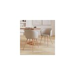 Lot de 2 chaises en tissu beige - chiara