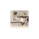 Lot de 2 chaises en tissu beige et pieds en mtal noir - victoria