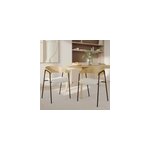 Lot de 2 chaises en tissu boucl blanc et bois de chne - esme